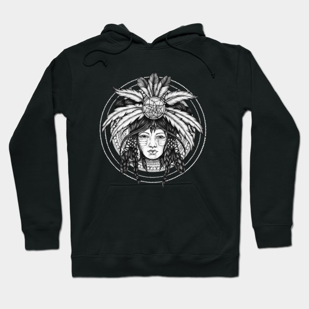 Native American Girl Hoodie by Litedawn